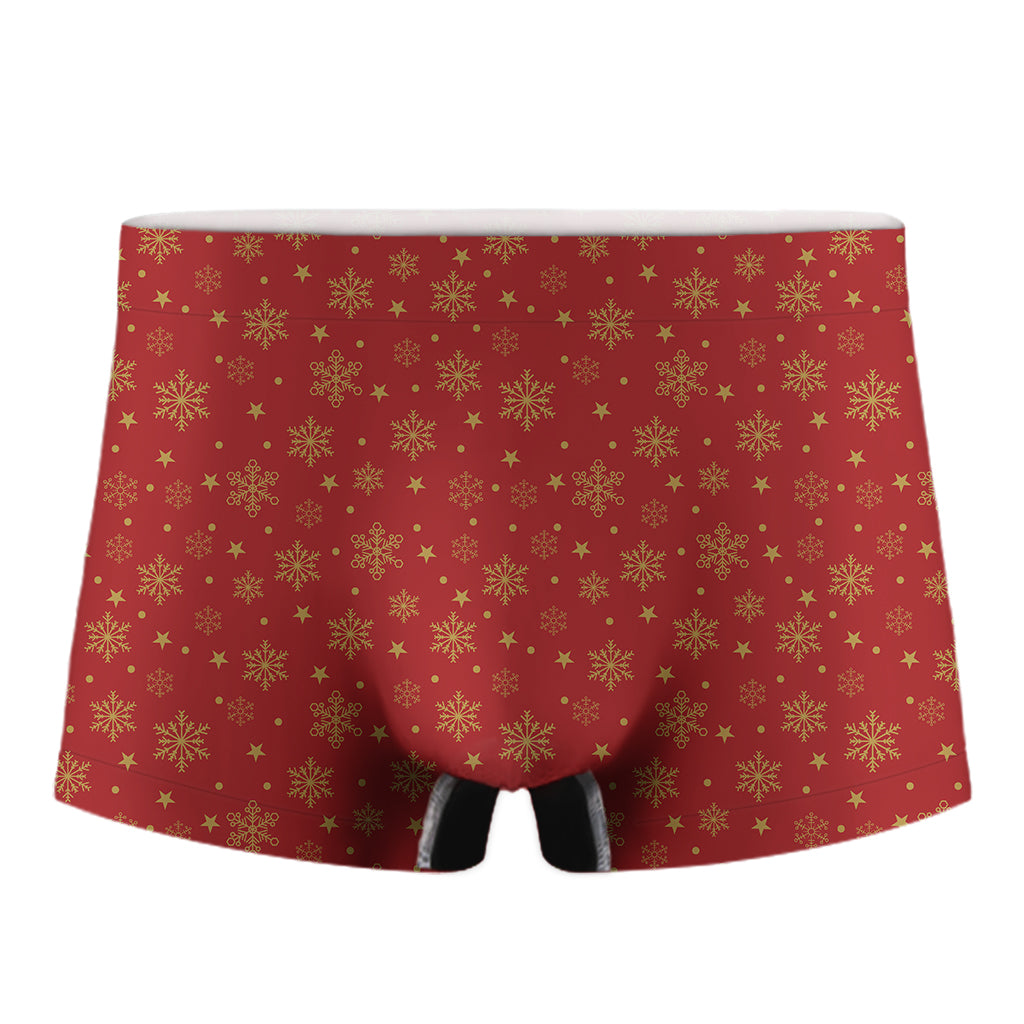 Christmas Snowflakes And Stars Print Men's Boxer Briefs