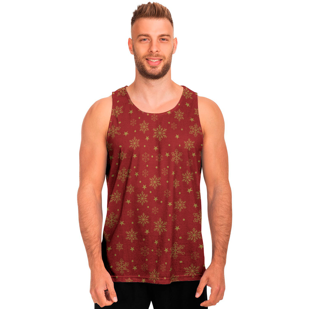 Christmas Snowflakes And Stars Print Men's Tank Top