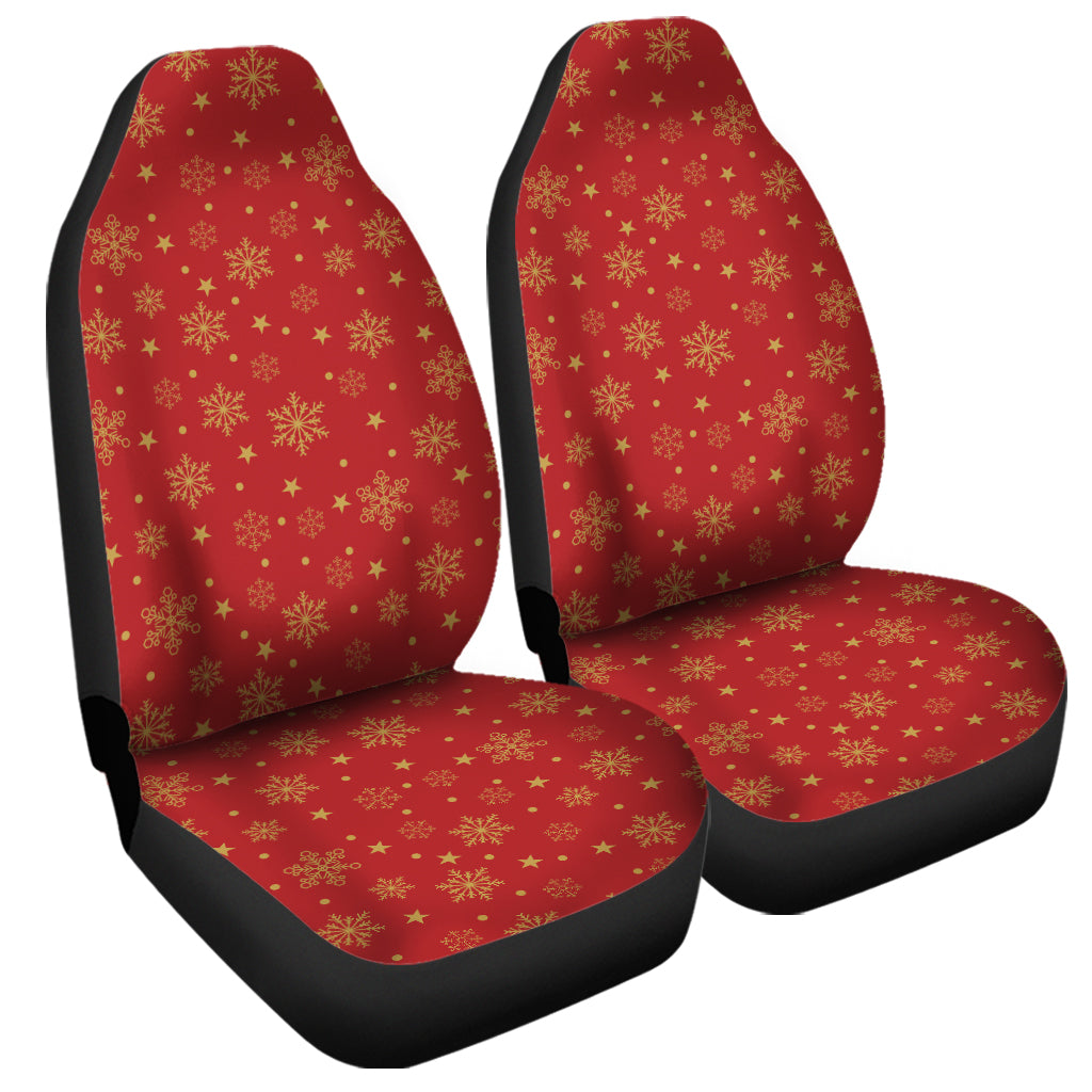 Christmas Snowflakes And Stars Print Universal Fit Car Seat Covers