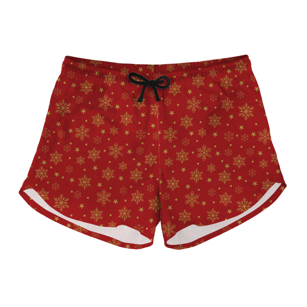 Christmas Snowflakes And Stars Print Women's Shorts