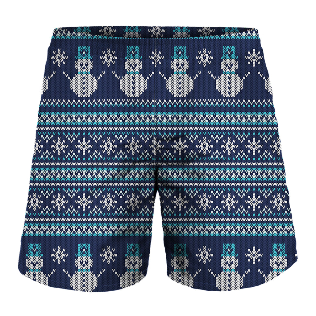 Christmas Snowman Knitted Pattern Print Men's Shorts