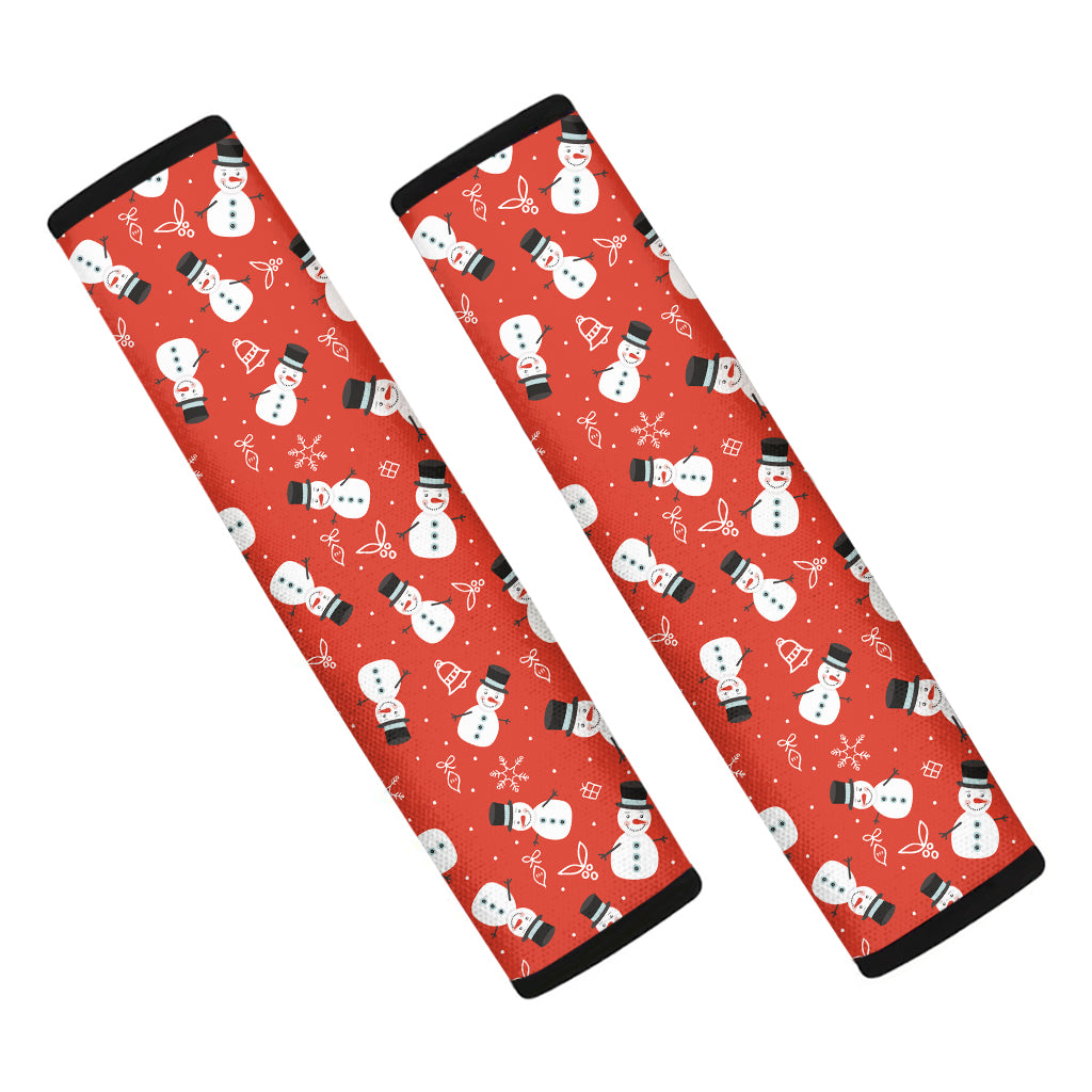 Christmas Snowman Pattern Print Car Seat Belt Covers