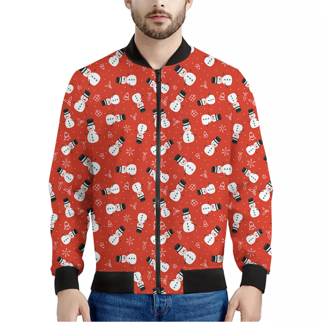 Christmas Snowman Pattern Print Men's Bomber Jacket