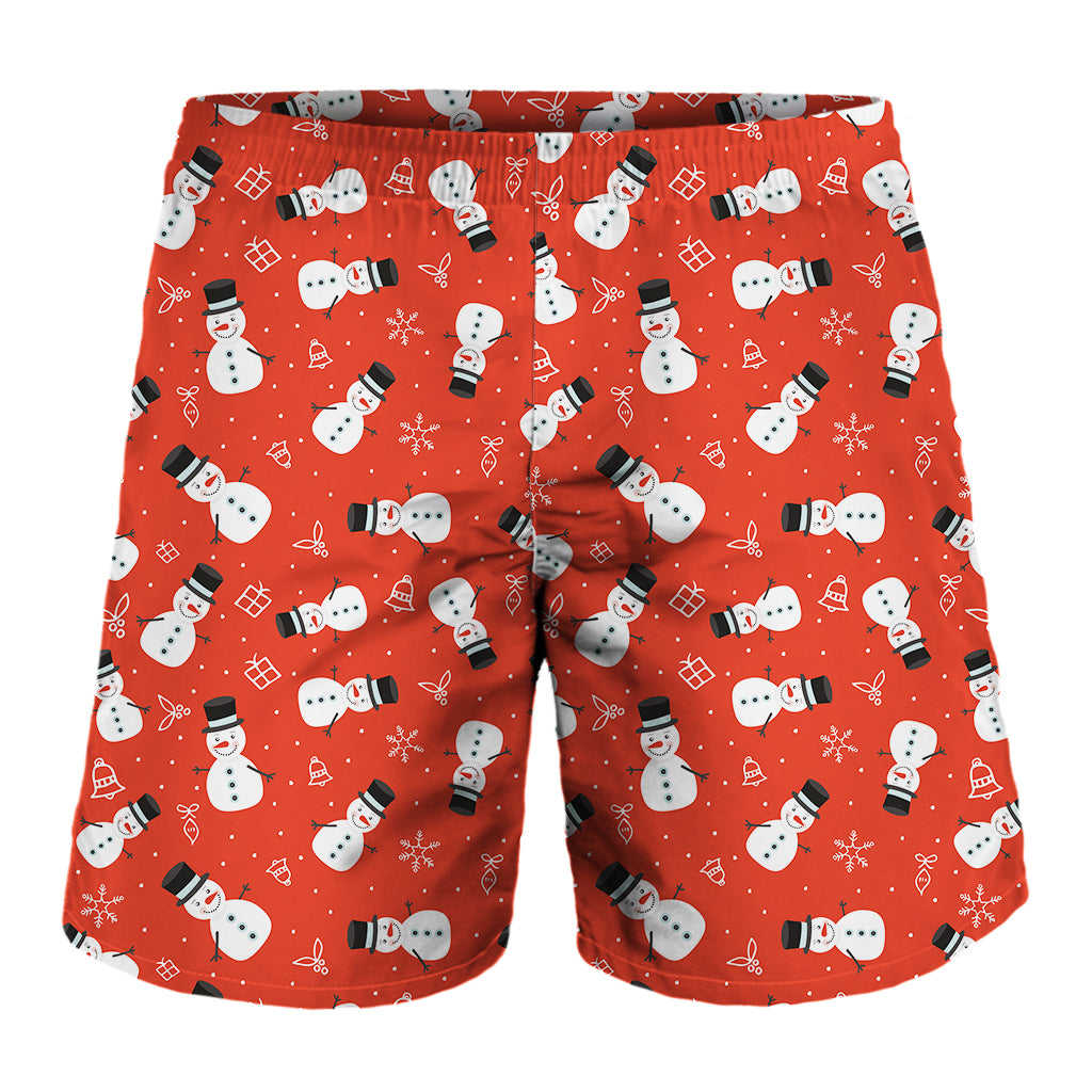 Christmas Snowman Pattern Print Men's Shorts