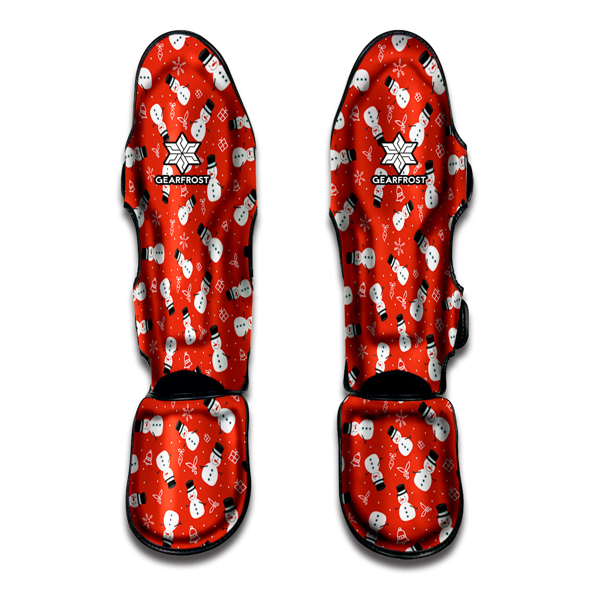 Christmas Snowman Pattern Print Muay Thai Shin Guards