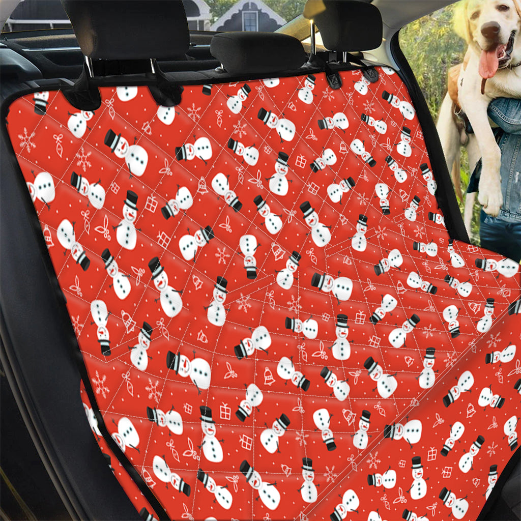 Christmas Snowman Pattern Print Pet Car Back Seat Cover