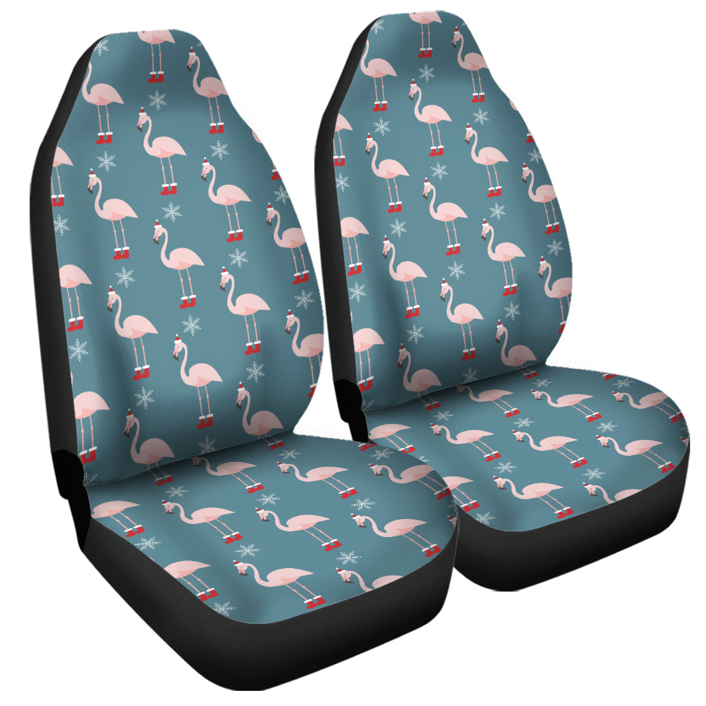 Christmas Snowy Flamingo Pattern Print Universal Fit Car Seat Covers