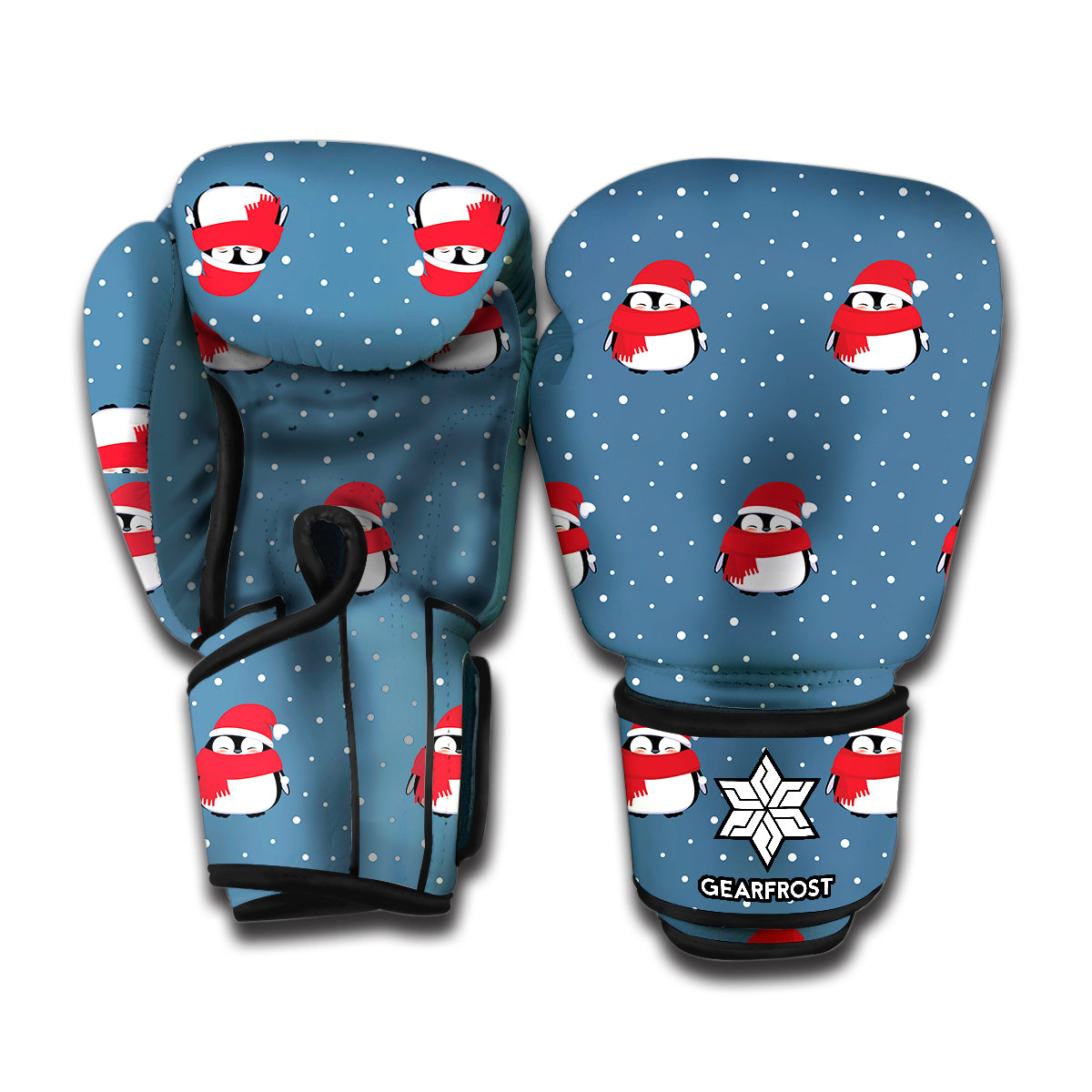 Christmas Snowy Penguin Pattern Print Boxing Gloves