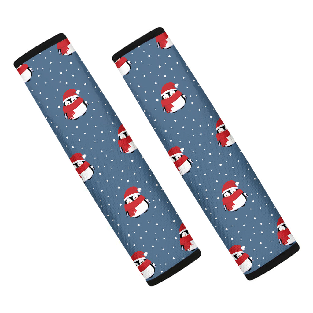 Christmas Snowy Penguin Pattern Print Car Seat Belt Covers