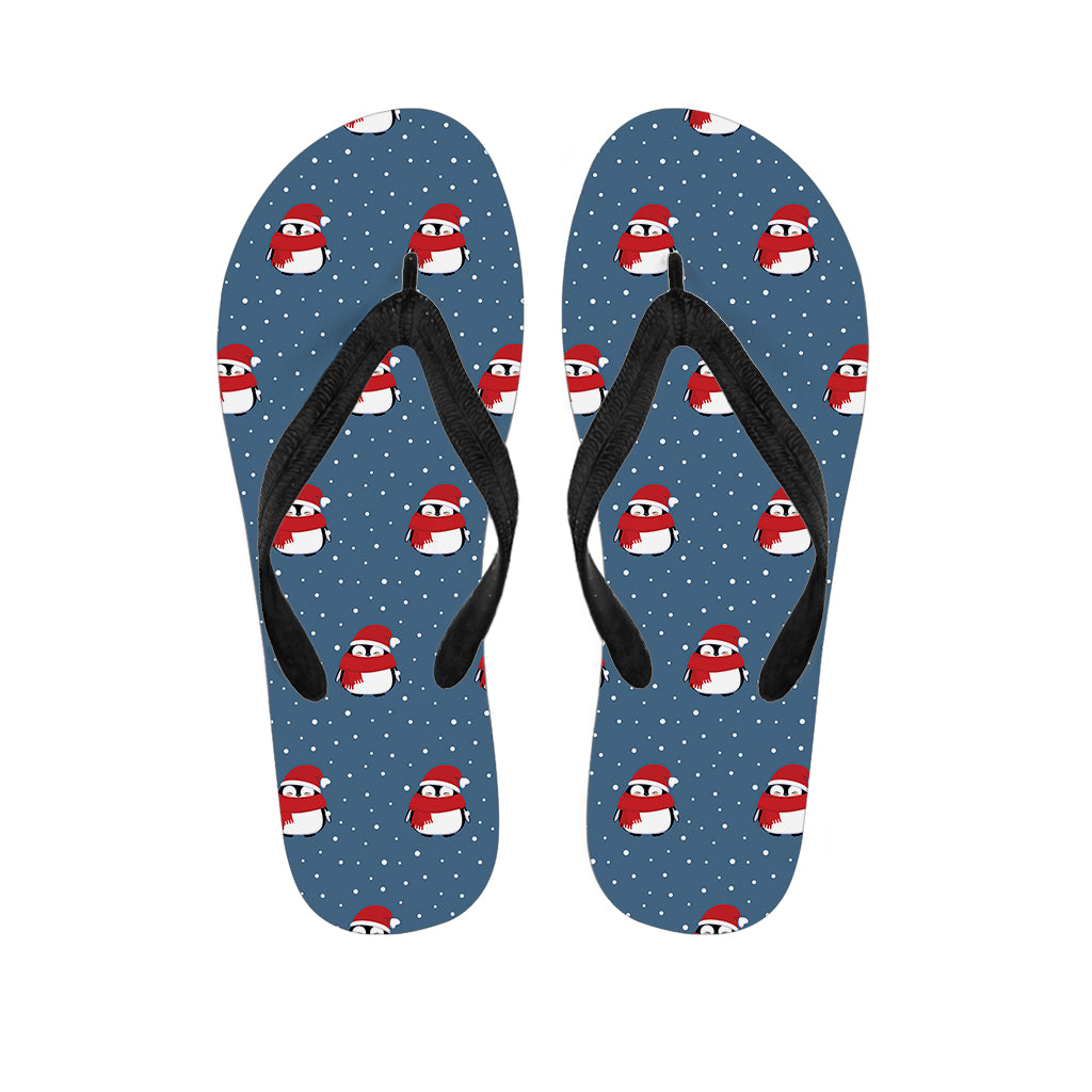 Christmas Snowy Penguin Pattern Print Flip Flops