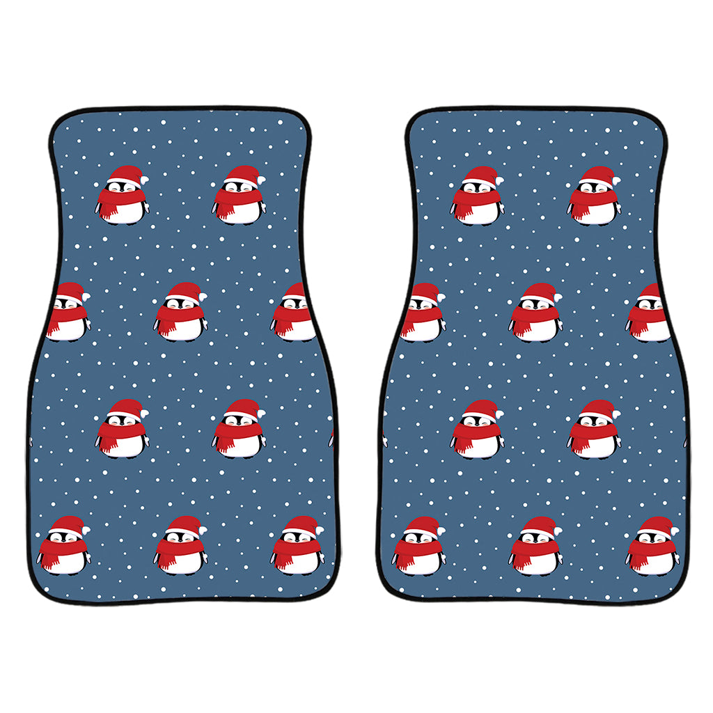 Christmas Snowy Penguin Pattern Print Front Car Floor Mats