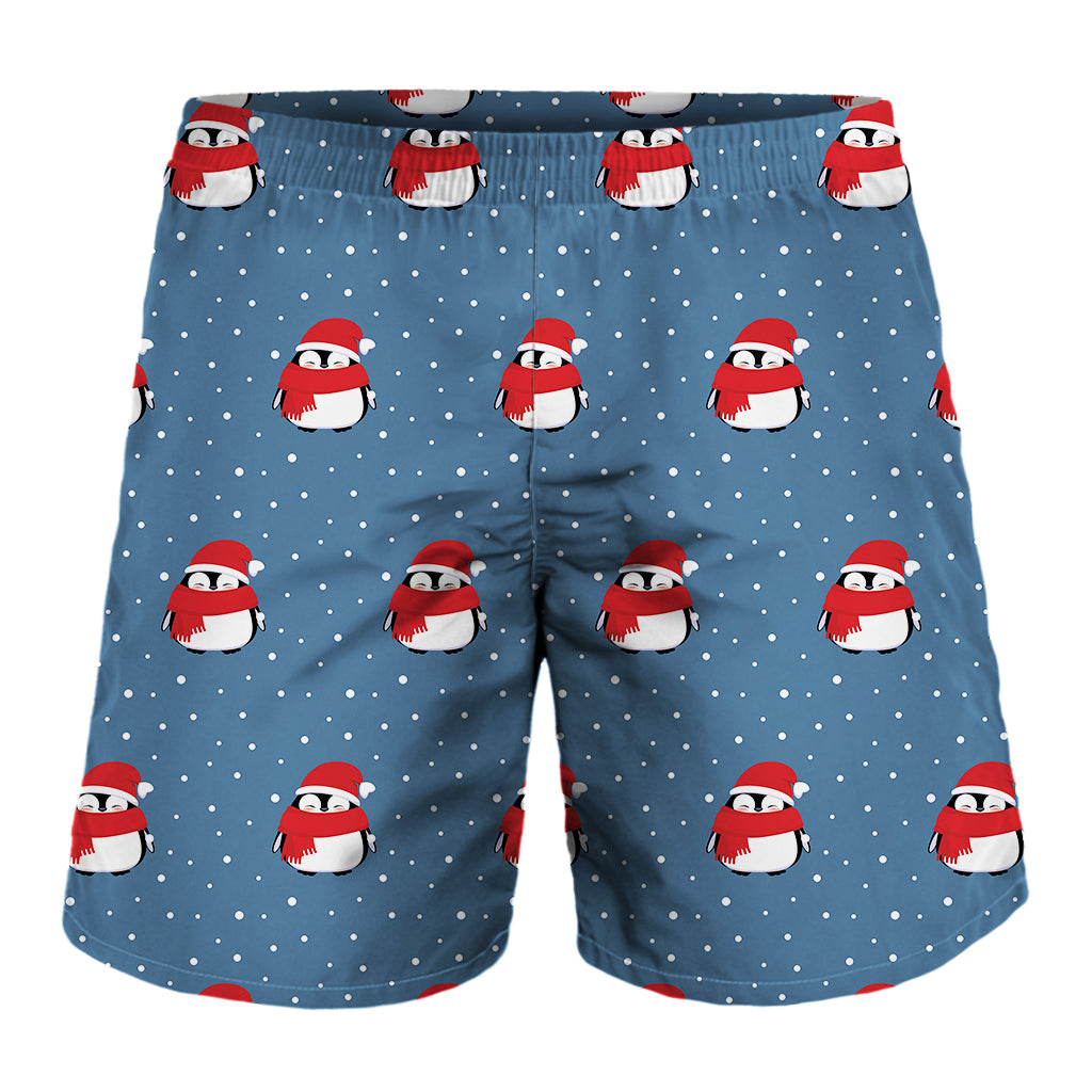 Christmas Snowy Penguin Pattern Print Men's Shorts