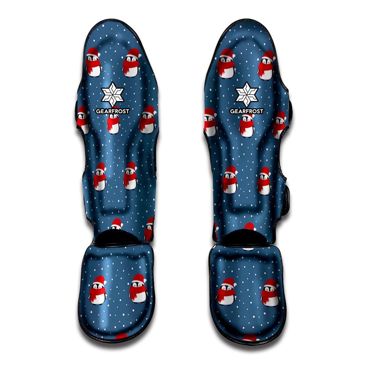 Christmas Snowy Penguin Pattern Print Muay Thai Shin Guards