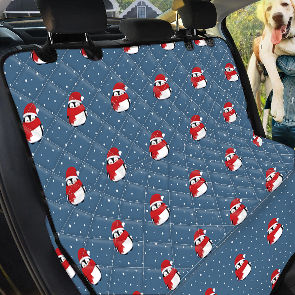 Christmas Snowy Penguin Pattern Print Pet Car Back Seat Cover