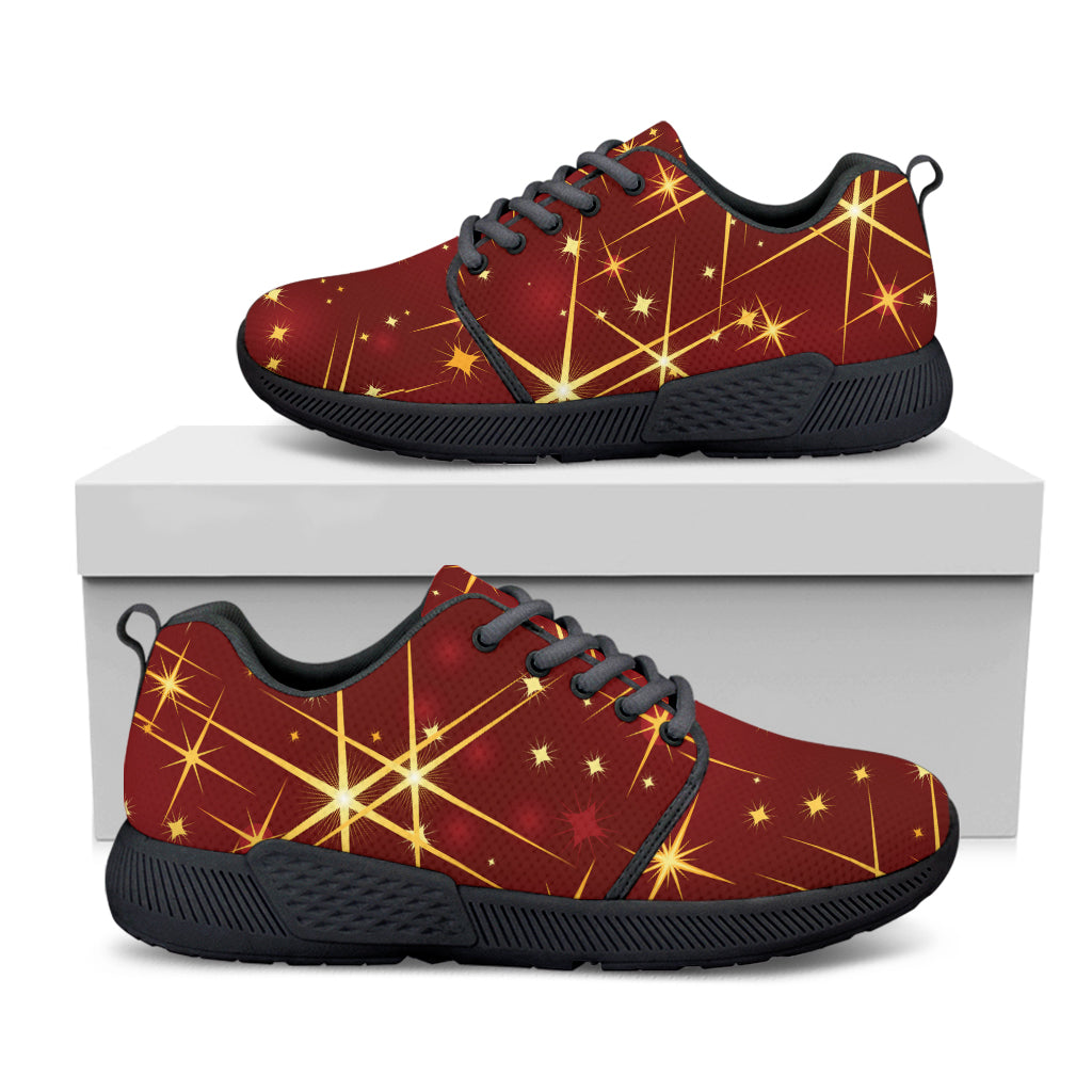 Christmas Sparkle Print Black Athletic Shoes