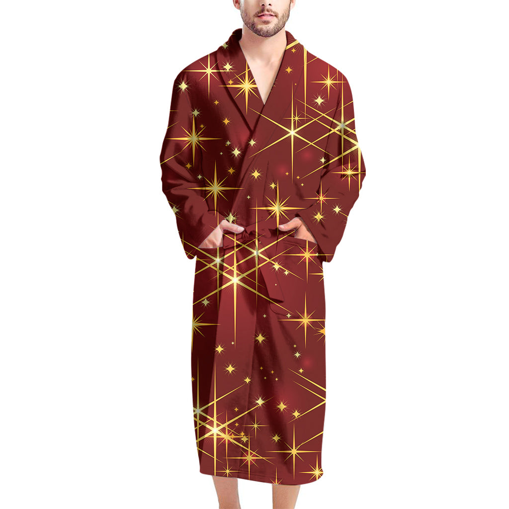 Christmas Sparkle Print Men's Bathrobe