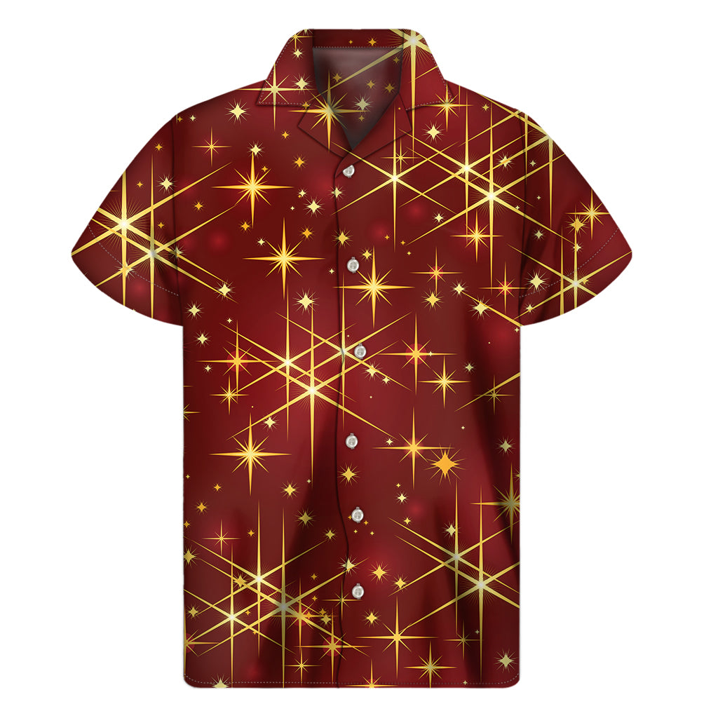 Christmas Sparkle Print Men's Short Sleeve Shirt