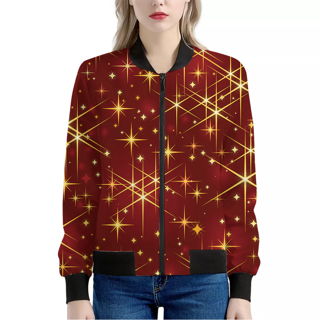 Christmas Sparkle Print Women's Bomber Jacket