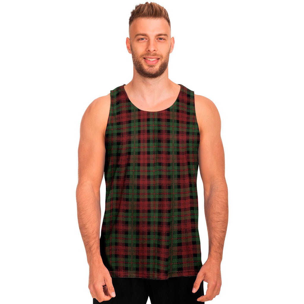 Christmas Tartan Pattern Print Men's Tank Top