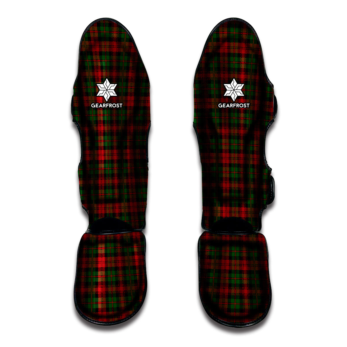 Christmas Tartan Pattern Print Muay Thai Shin Guards