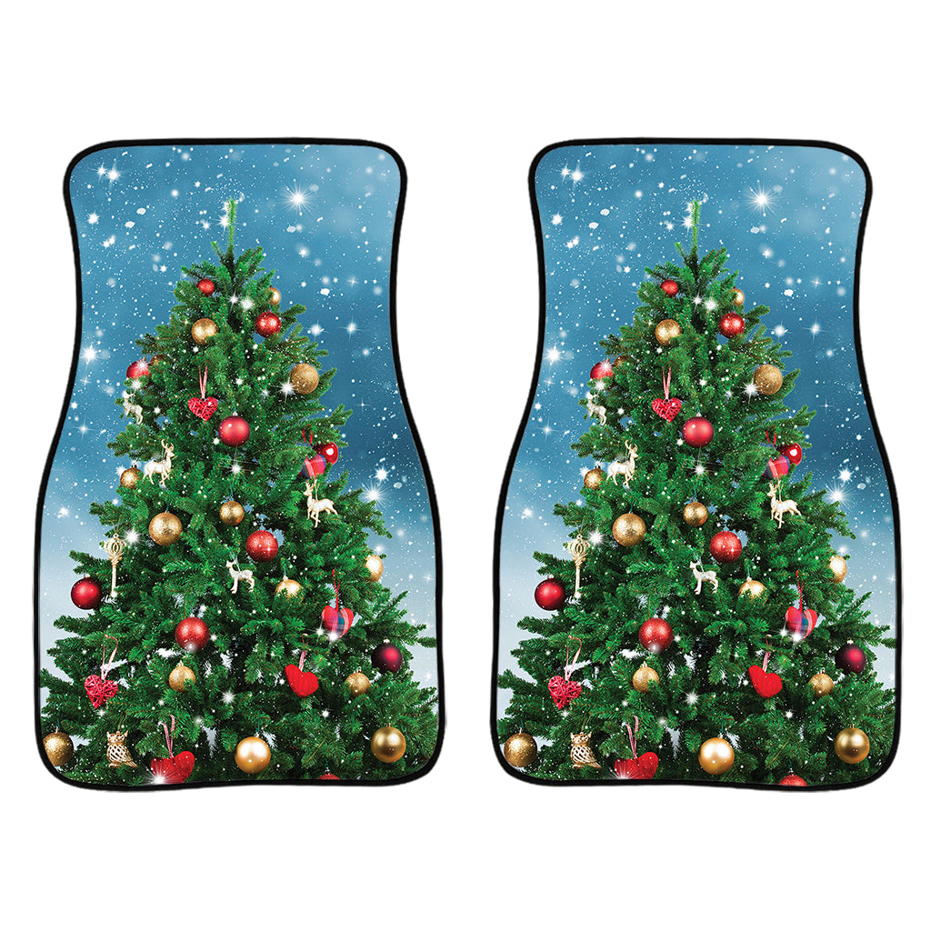 Christmas Tree And Snow Print Front Car Floor Mats