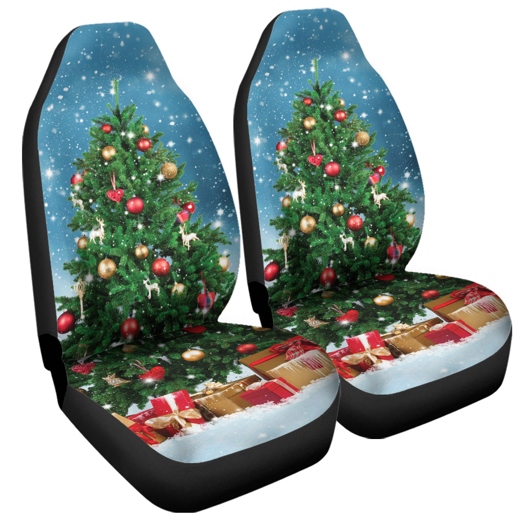 Christmas Tree And Snow Print Universal Fit Car Seat Covers