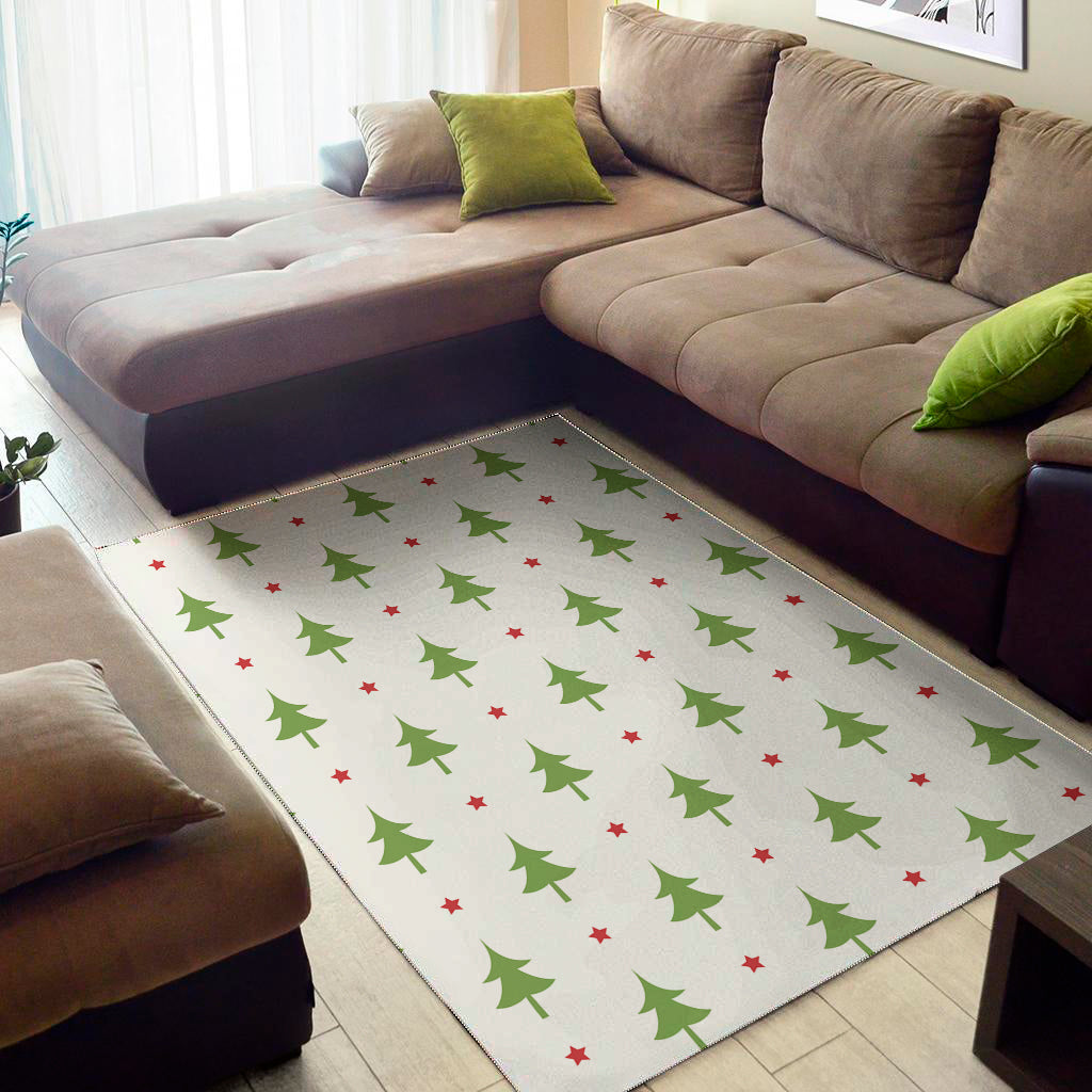 Christmas Tree And Star Pattern Print Area Rug