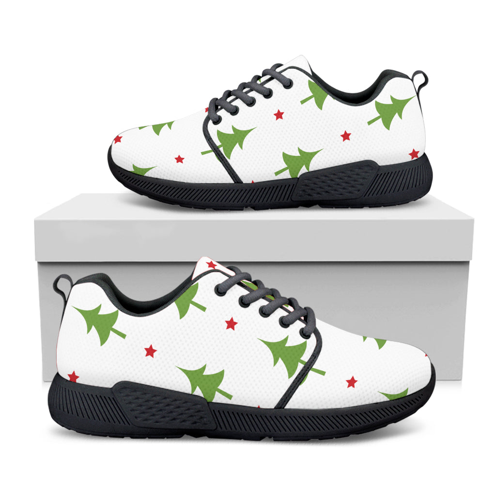 Christmas Tree And Star Pattern Print Black Athletic Shoes