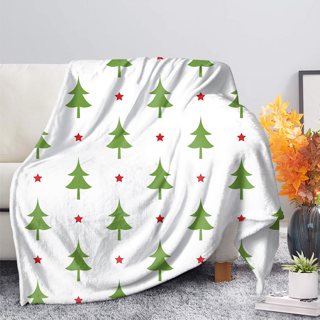 Christmas Tree And Star Pattern Print Blanket