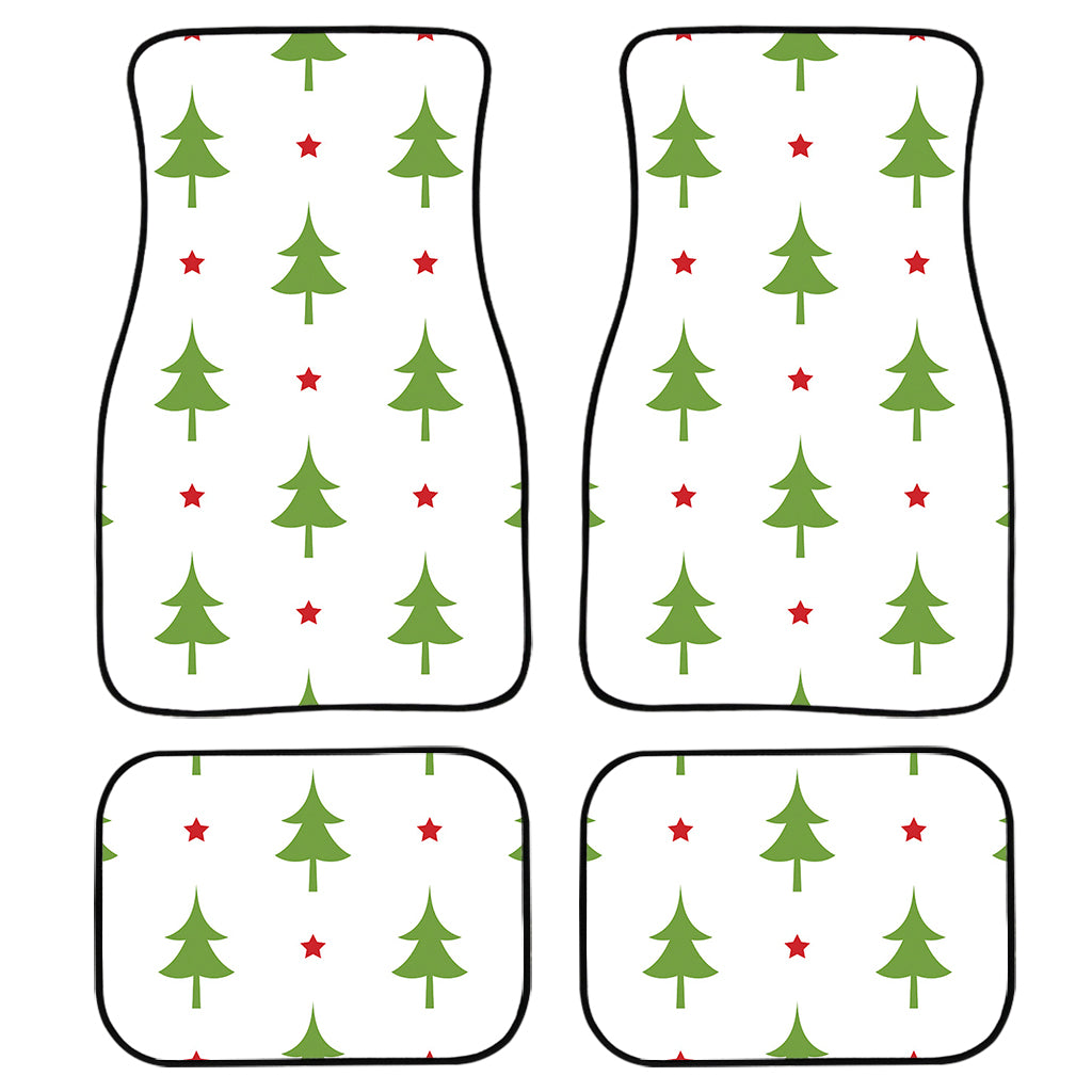 Christmas Tree And Star Pattern Print Front and Back Car Floor Mats