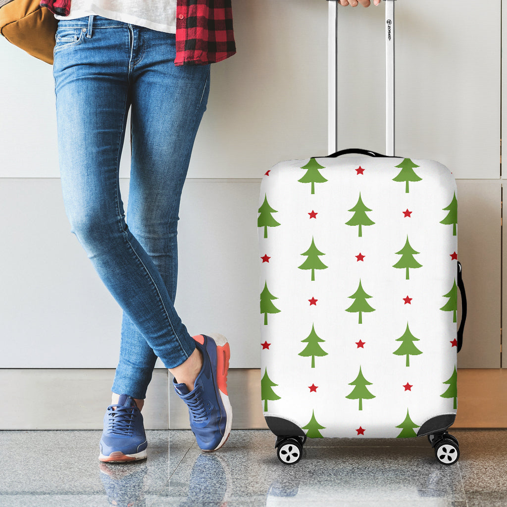 Christmas Tree And Star Pattern Print Luggage Cover