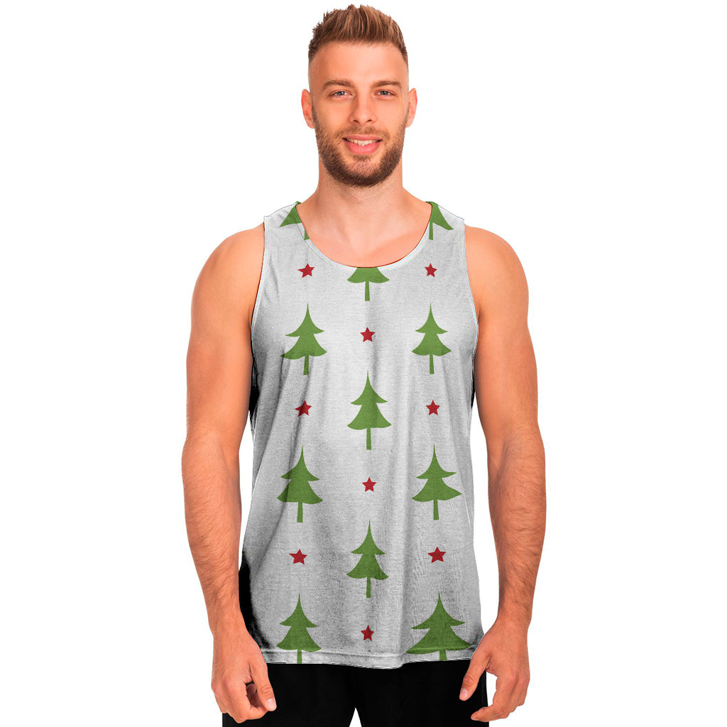 Christmas Tree And Star Pattern Print Men's Tank Top