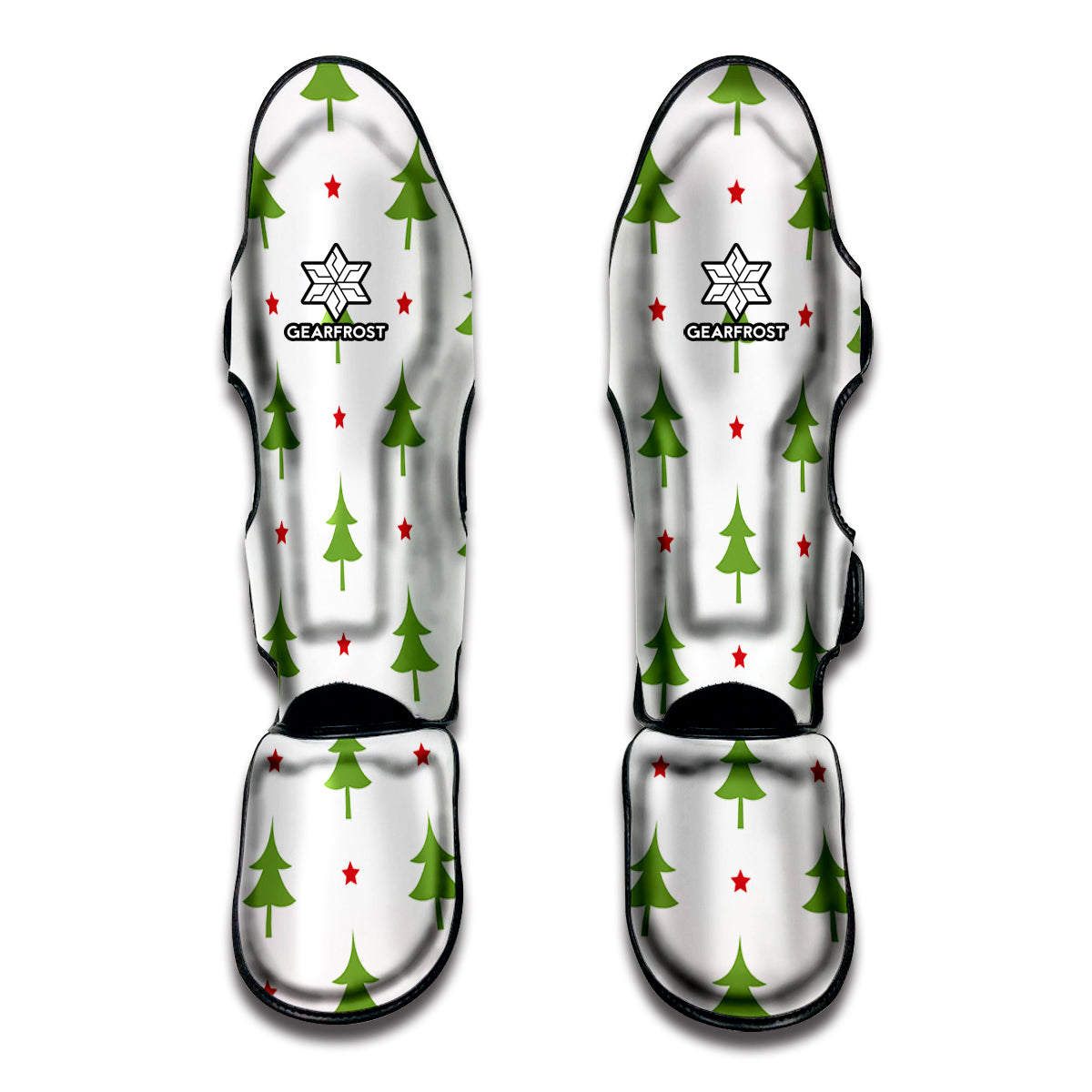 Christmas Tree And Star Pattern Print Muay Thai Shin Guards