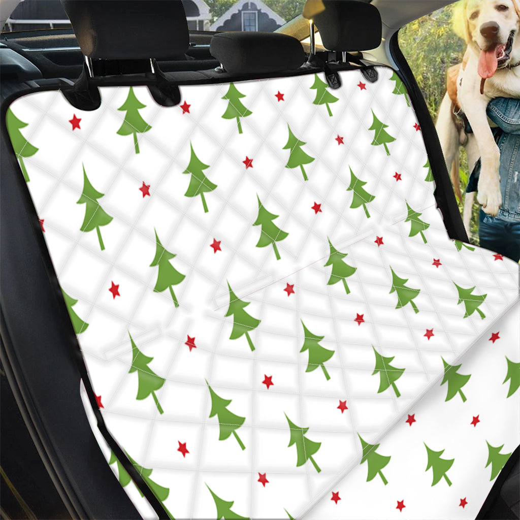 Christmas Tree And Star Pattern Print Pet Car Back Seat Cover