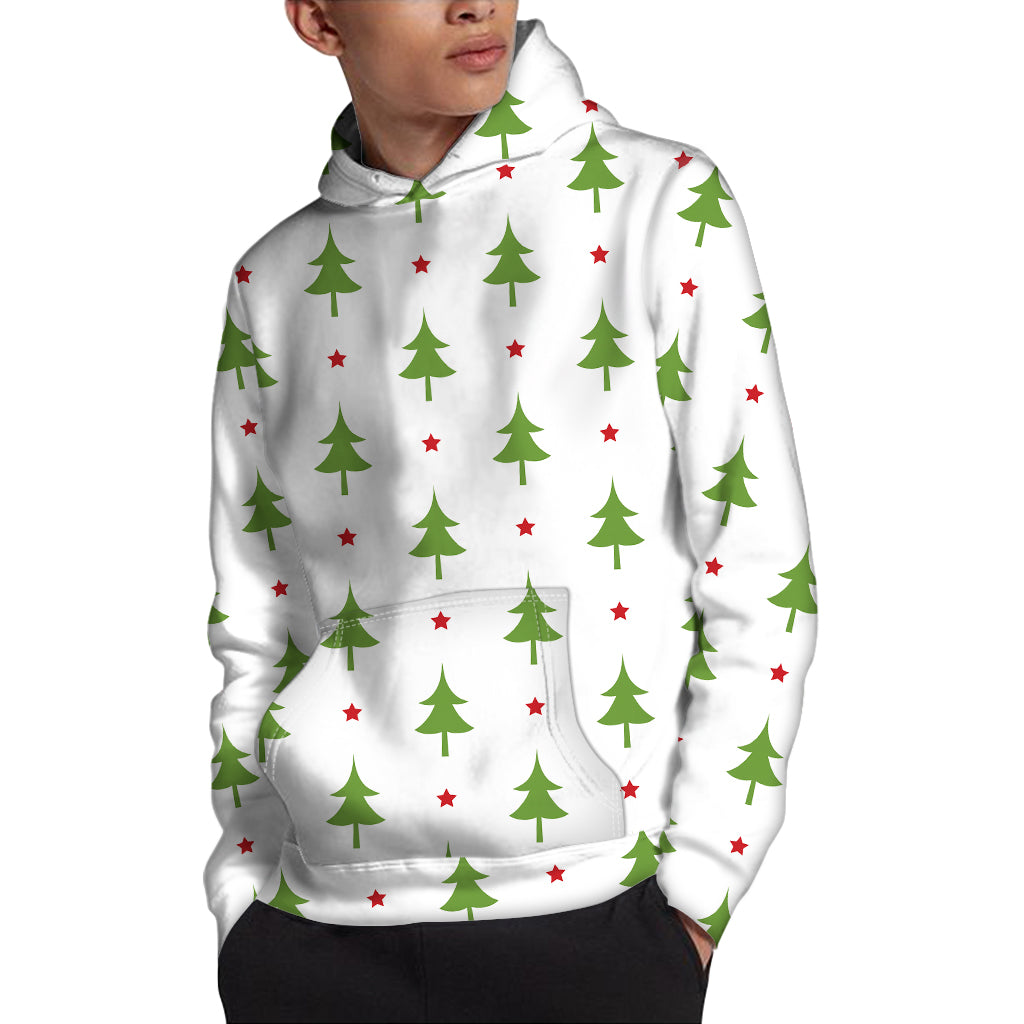 Christmas Tree And Star Pattern Print Pullover Hoodie