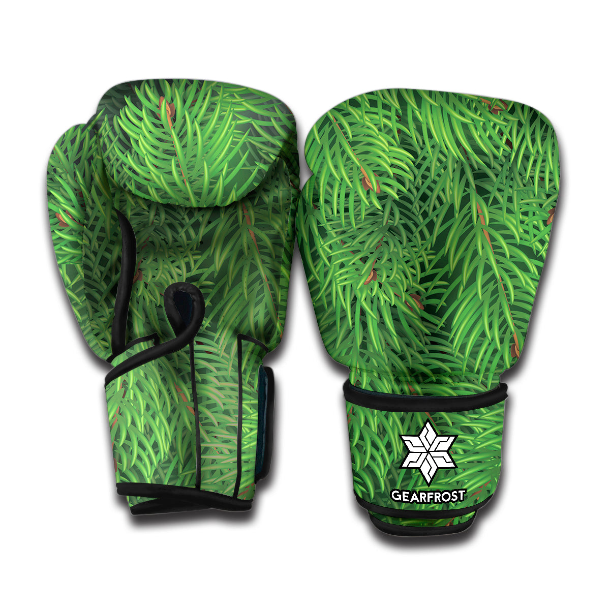 Christmas Tree Branches Print Boxing Gloves