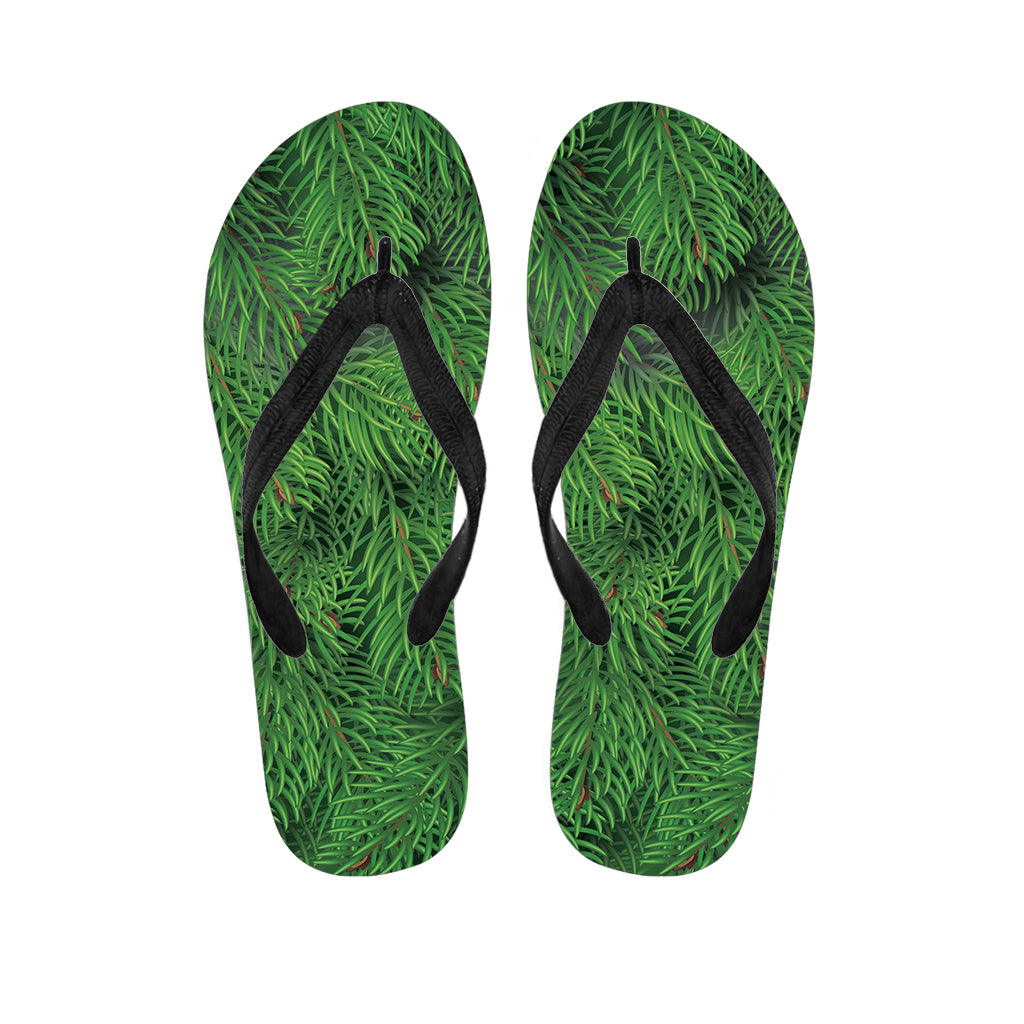 Christmas Tree Branches Print Flip Flops