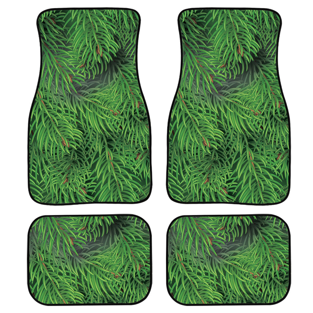 Christmas Tree Branches Print Front and Back Car Floor Mats