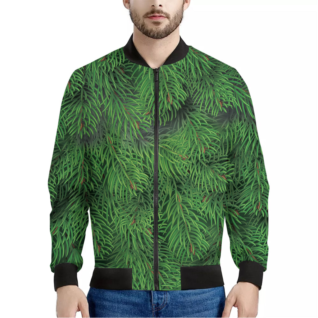 Christmas Tree Branches Print Men's Bomber Jacket