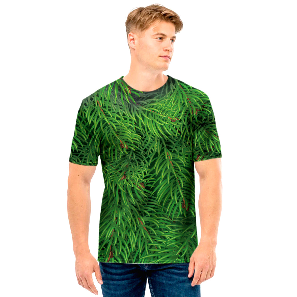 Christmas Tree Branches Print Men's T-Shirt