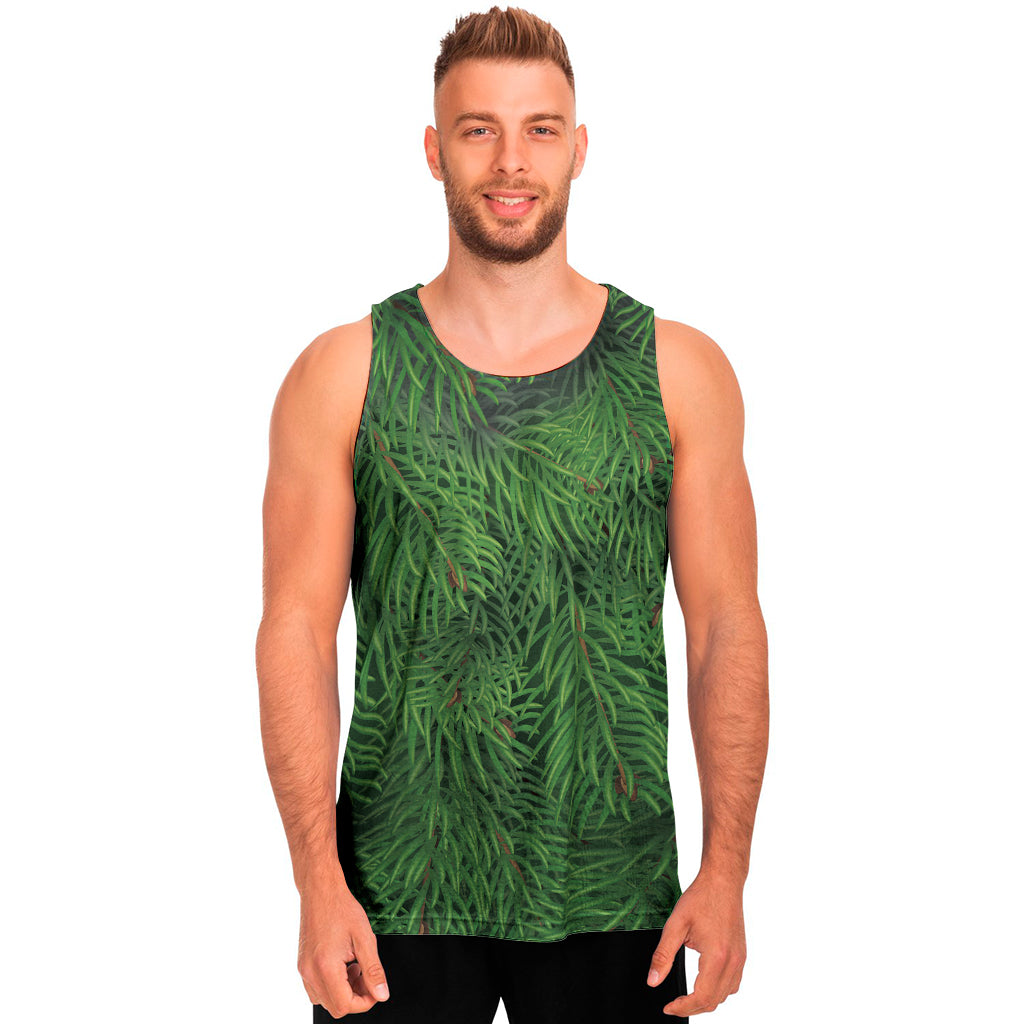 Christmas Tree Branches Print Men's Tank Top