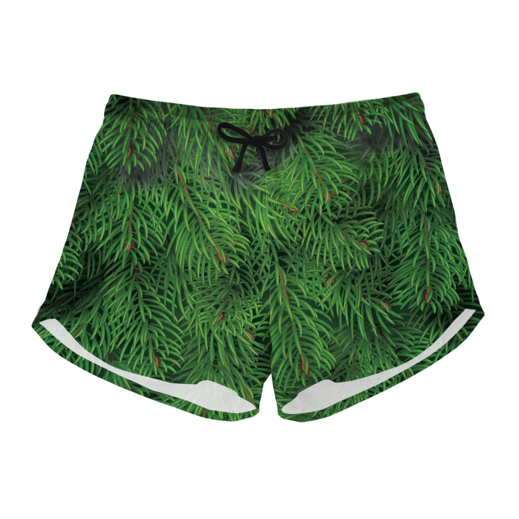 Christmas Tree Branches Print Women's Shorts