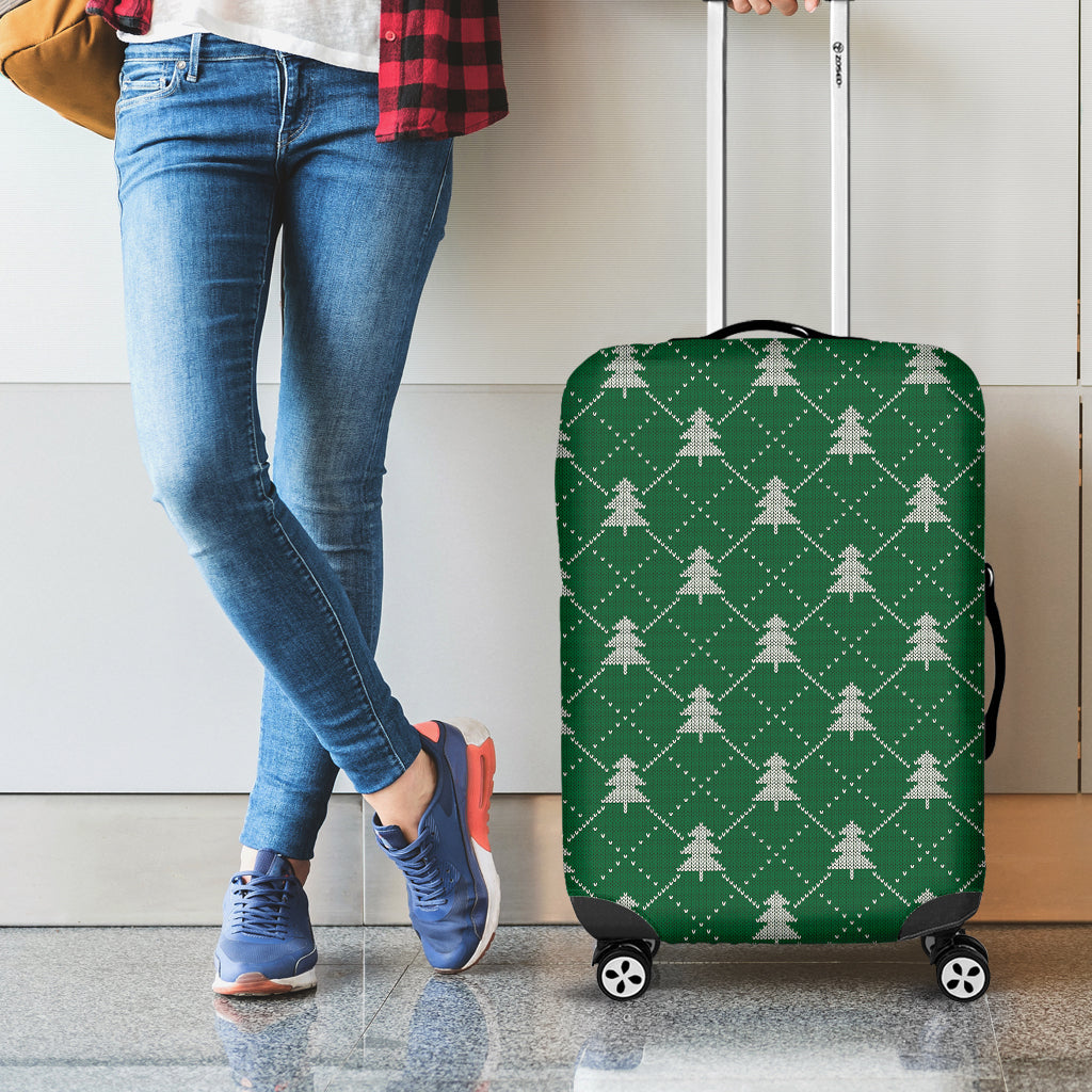 Christmas Tree Knitted Pattern Print Luggage Cover