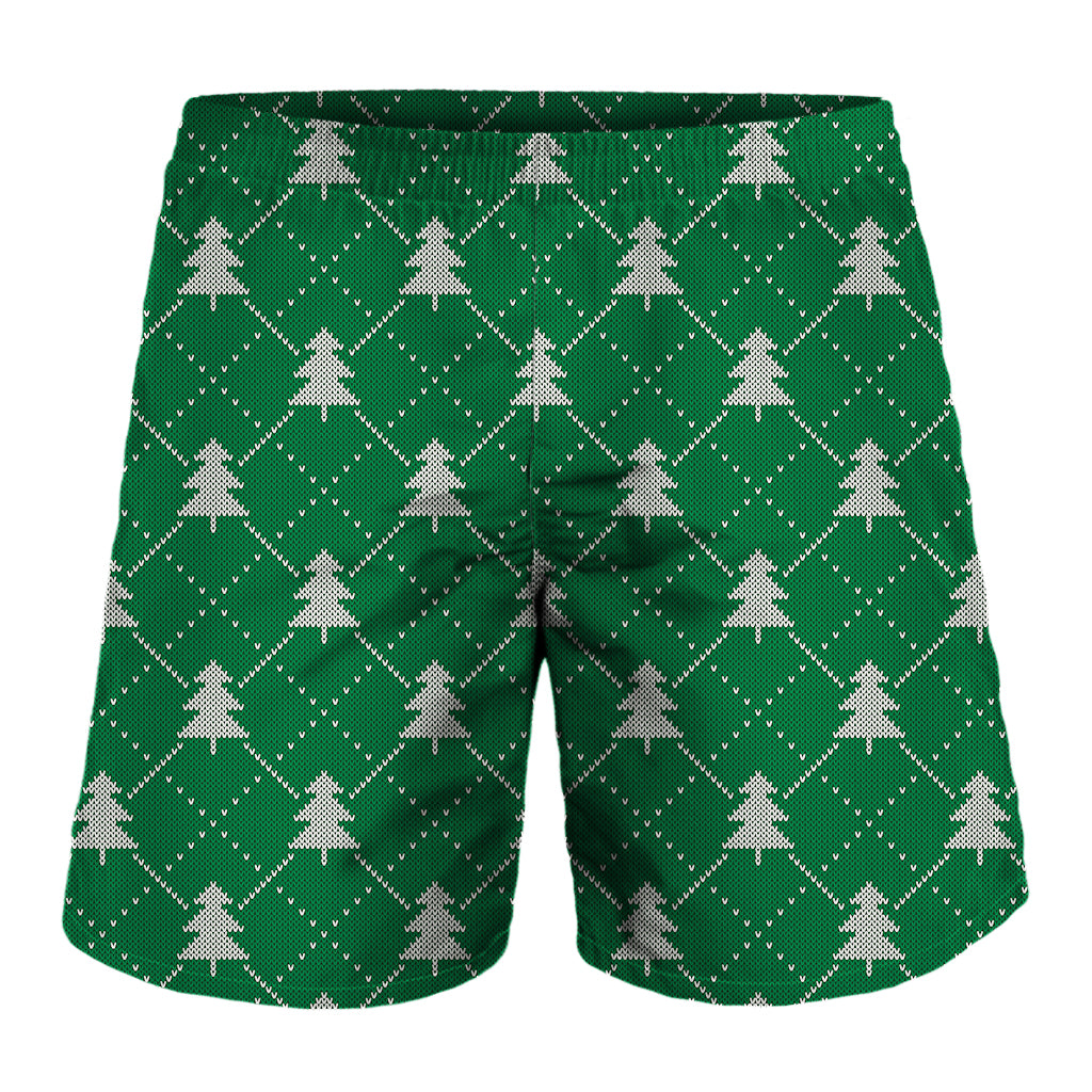 Christmas Tree Knitted Pattern Print Men's Shorts