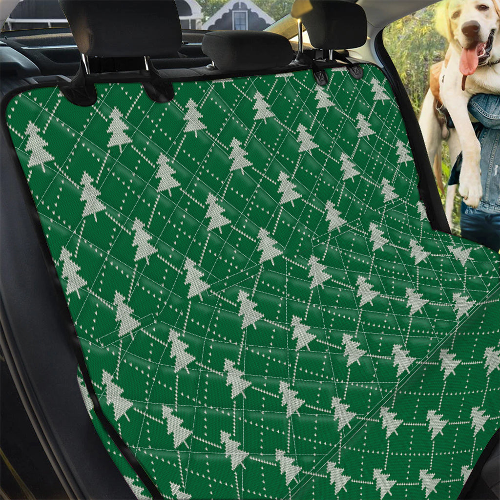 Christmas Tree Knitted Pattern Print Pet Car Back Seat Cover