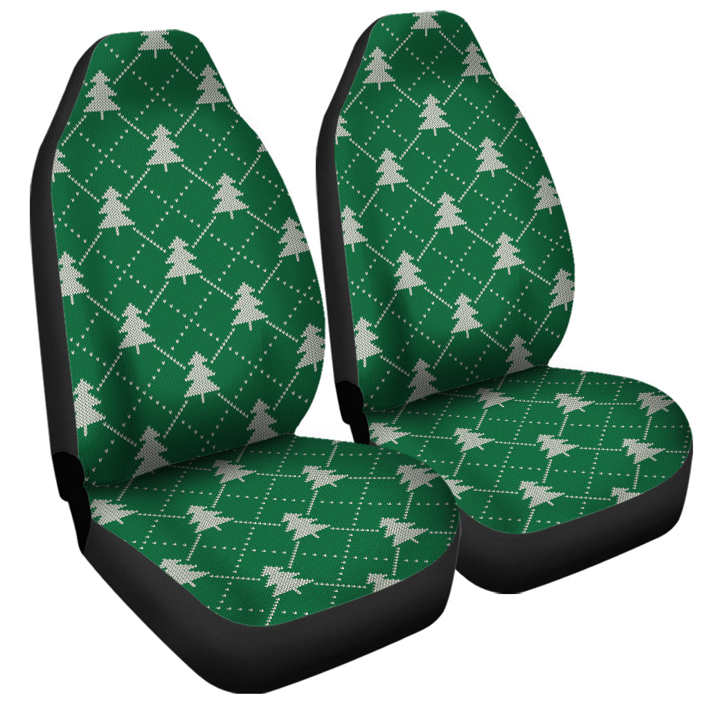 Christmas Tree Knitted Pattern Print Universal Fit Car Seat Covers