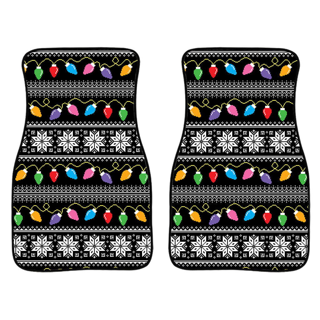 Christmas Tree Lights Print Front Car Floor Mats