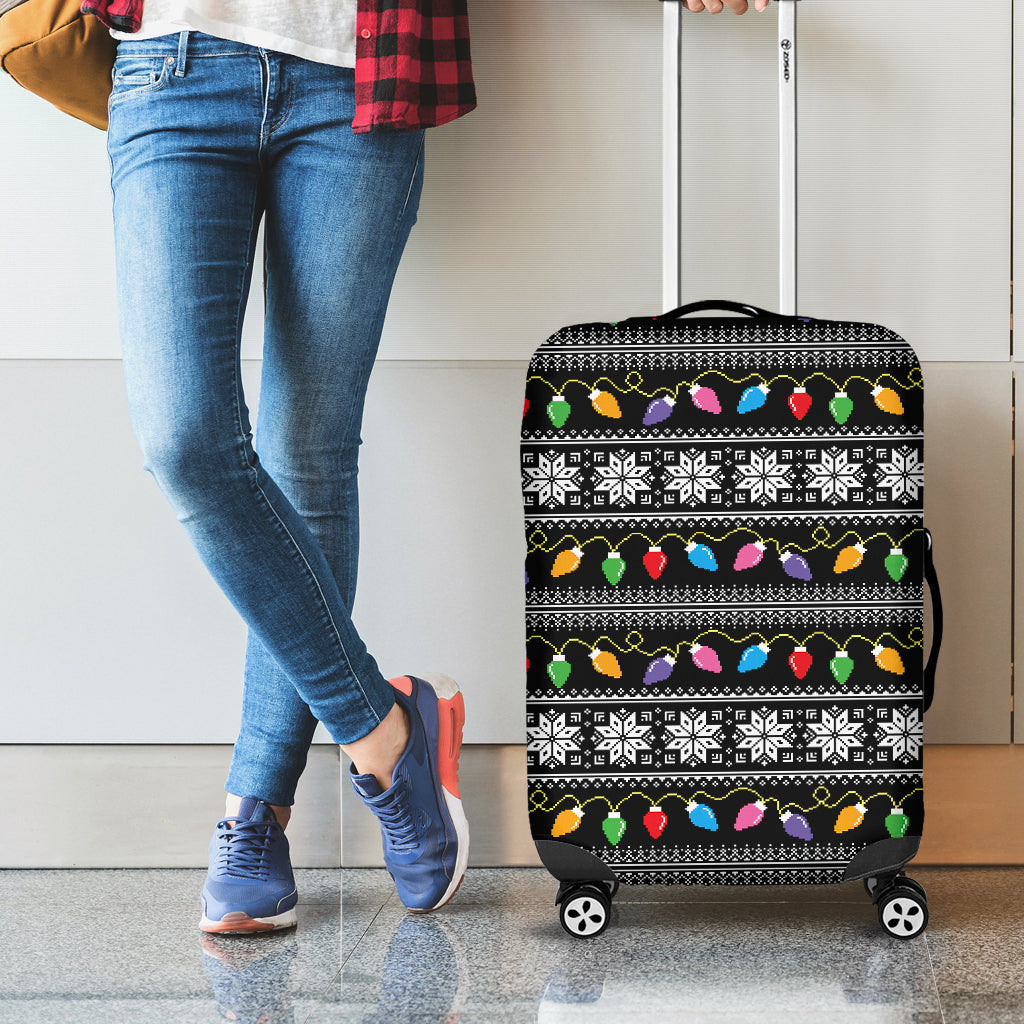 Christmas Tree Lights Print Luggage Cover