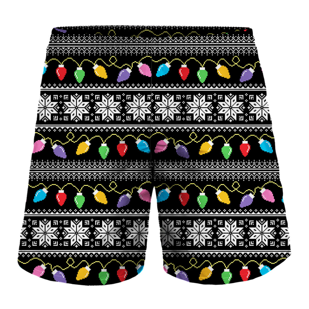 Christmas Tree Lights Print Men's Shorts