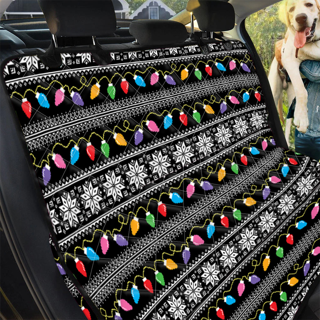 Christmas Tree Lights Print Pet Car Back Seat Cover